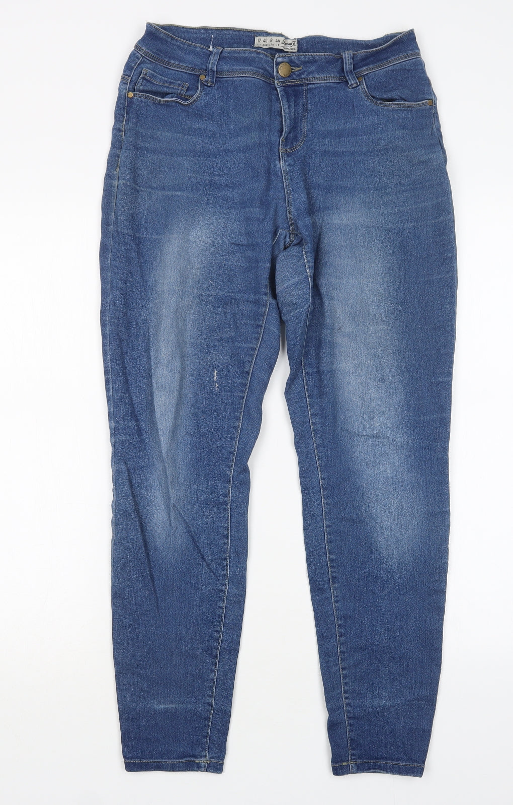 Denim Co Womens Blue  Cotton Skinny Jeans Size 12 L28 in Regular