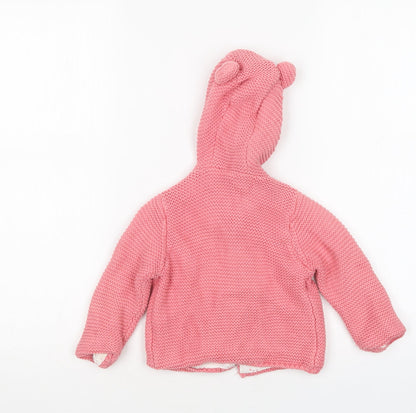 M&S Girls Pink   Jacket Coatigan Size 6-9 Months