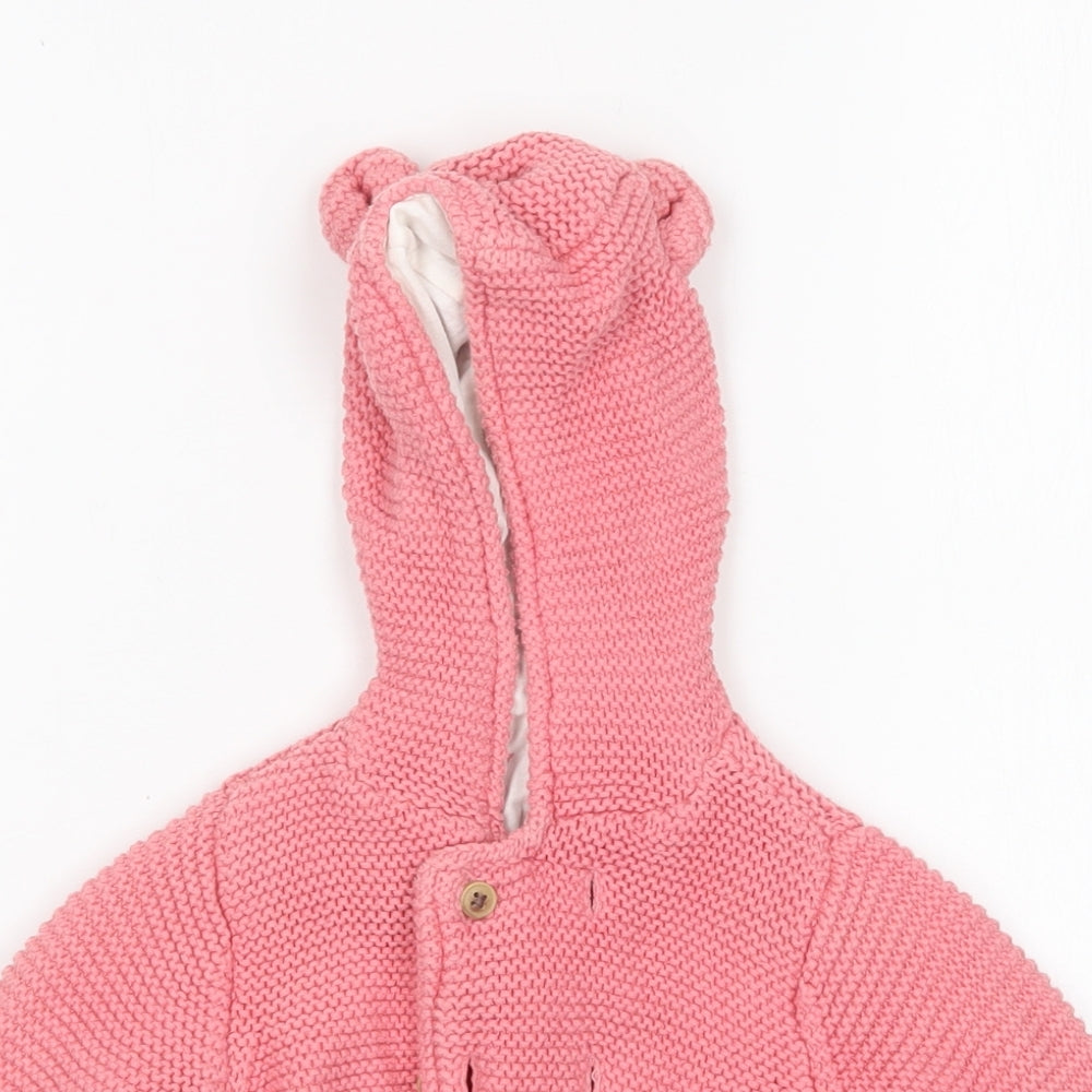 M&S Girls Pink   Jacket Coatigan Size 6-9 Months