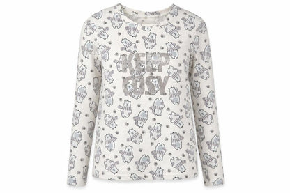 Front view of George women’s multicoloured animal print polyester top pyjama top, size UK 8