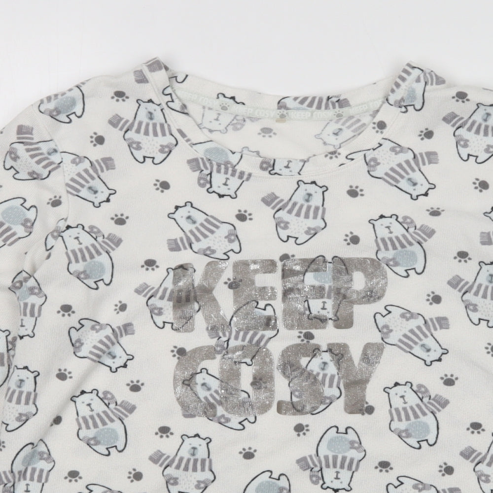 George Womens Multicoloured Animal Print Polyester Top Pyjama Top Size 8