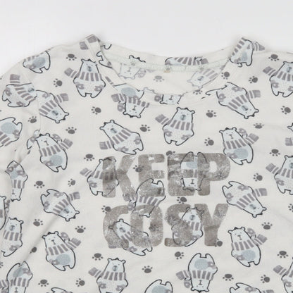 George Womens Multicoloured Animal Print Polyester Top Pyjama Top Size 8