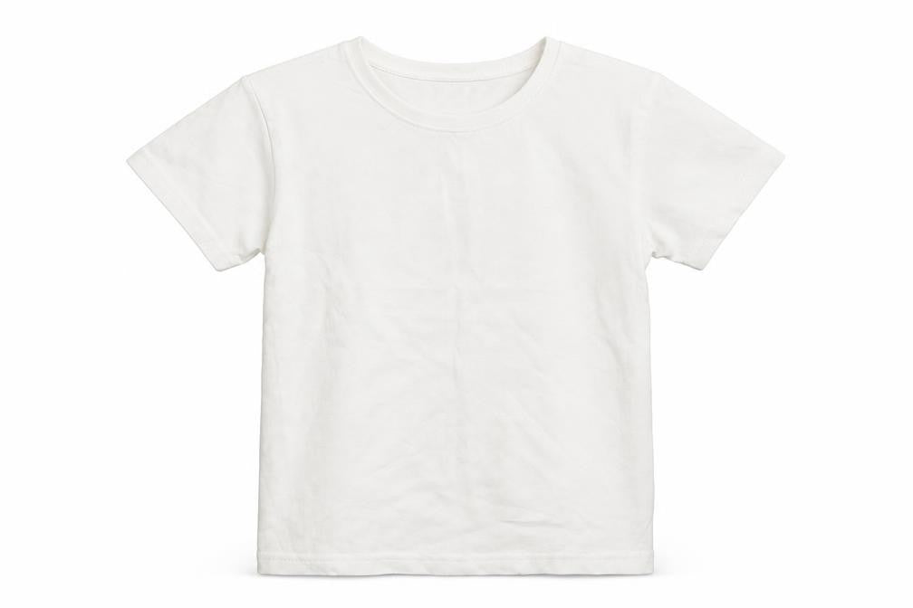 Front view of Matalan boys’ white cotton basic t-shirt, size 8-9, years round neck