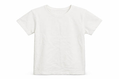 Front view of Matalan boys’ white cotton basic t-shirt, size 8-9, years round neck