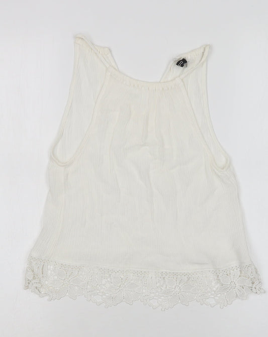 H&M Womens White   Basic Blouse Size 4 Round Neck