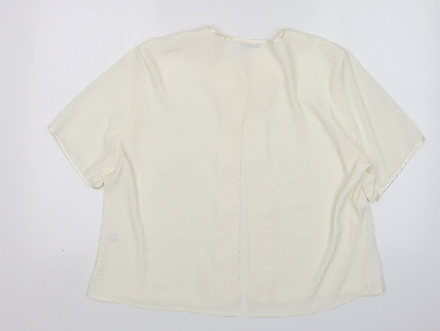 Berkertex Womens Ivory  Polyester Basic Button-Up Size 18 Round Neck