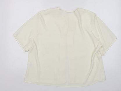 Berkertex Womens Ivory  Polyester Basic Button-Up Size 18 Round Neck