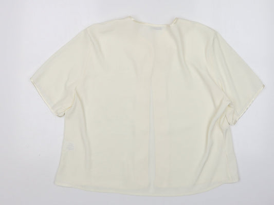Berkertex Womens Ivory  Polyester Basic Button-Up Size 18 Round Neck