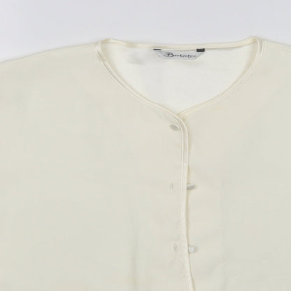 Berkertex Womens Ivory  Polyester Basic Button-Up Size 18 Round Neck