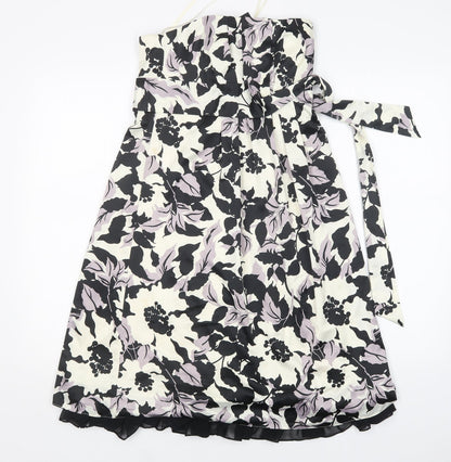 DEFINITIONS Womens Multicoloured Floral Polyester A-Line  Size 8  Off the Shoulder