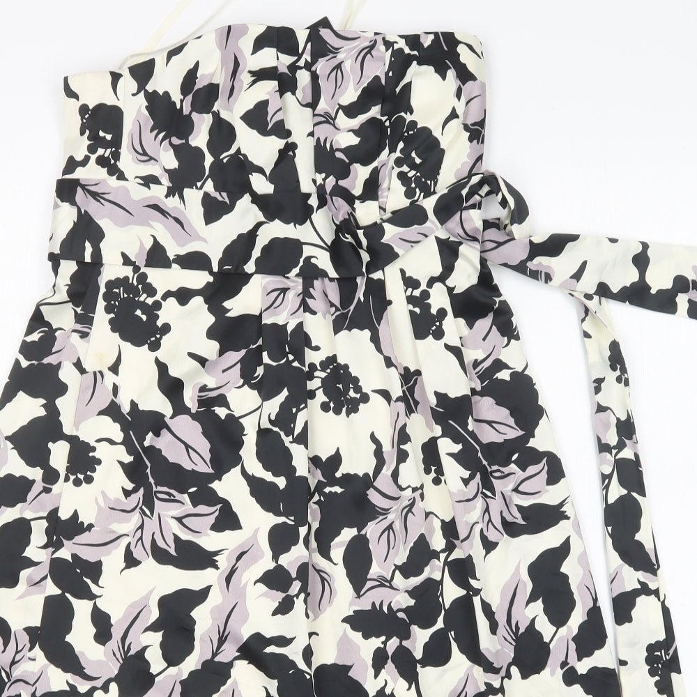 DEFINITIONS Womens Multicoloured Floral Polyester A-Line  Size 8  Off the Shoulder