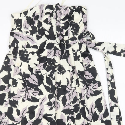 DEFINITIONS Womens Multicoloured Floral Polyester A-Line  Size 8  Off the Shoulder