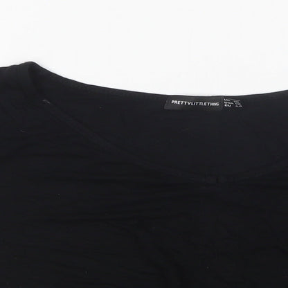 Womens UK Size 16 PRETTYLITTLETHING Black Cropped T-Shirt