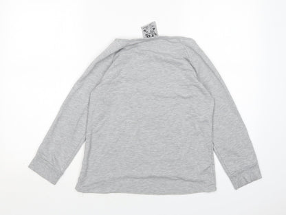 Young Dimension Girls Grey Round Neck Animal Print Cotton Pullover Jumper Size 12-13 Years