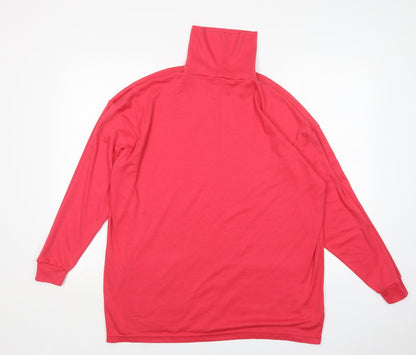 Dalia  Womens Pink Roll Neck  Polyester Pullover Jumper Size L