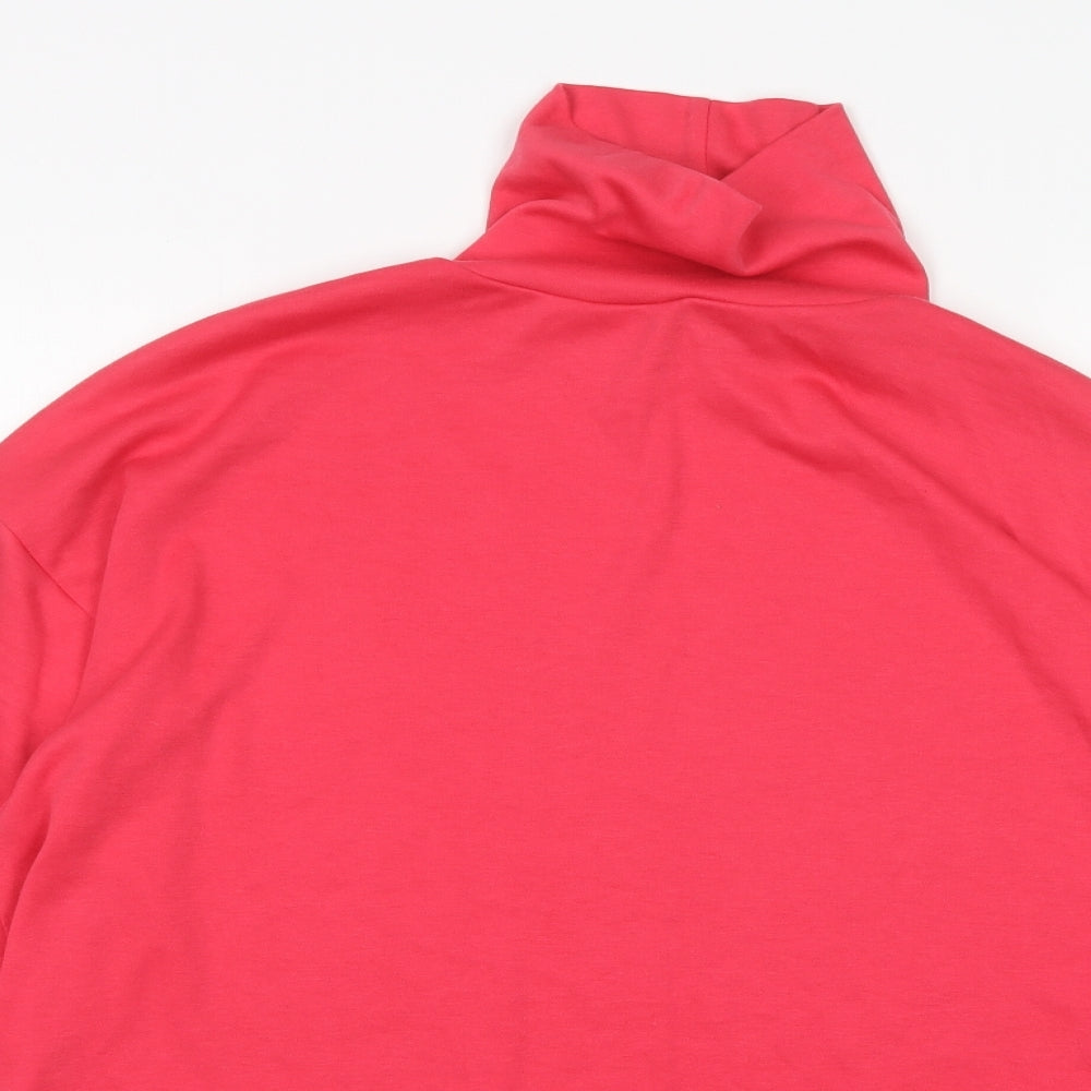 Dalia  Womens Pink Roll Neck  Polyester Pullover Jumper Size L