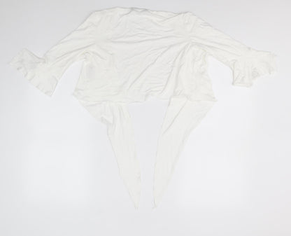 Womens UK Size 10 Per Una White Cardigan Jumper