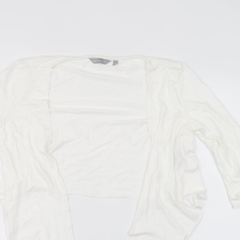 Womens UK Size 10 Per Una White Cardigan Jumper
