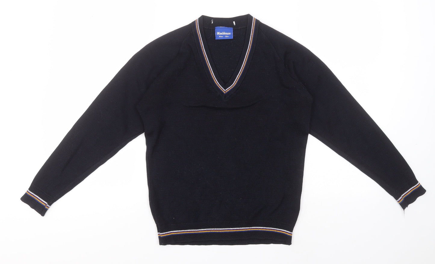 Heritage Boys Black V-Neck  Acrylic Pullover Jumper