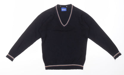 Heritage Boys Black V-Neck  Acrylic Pullover Jumper