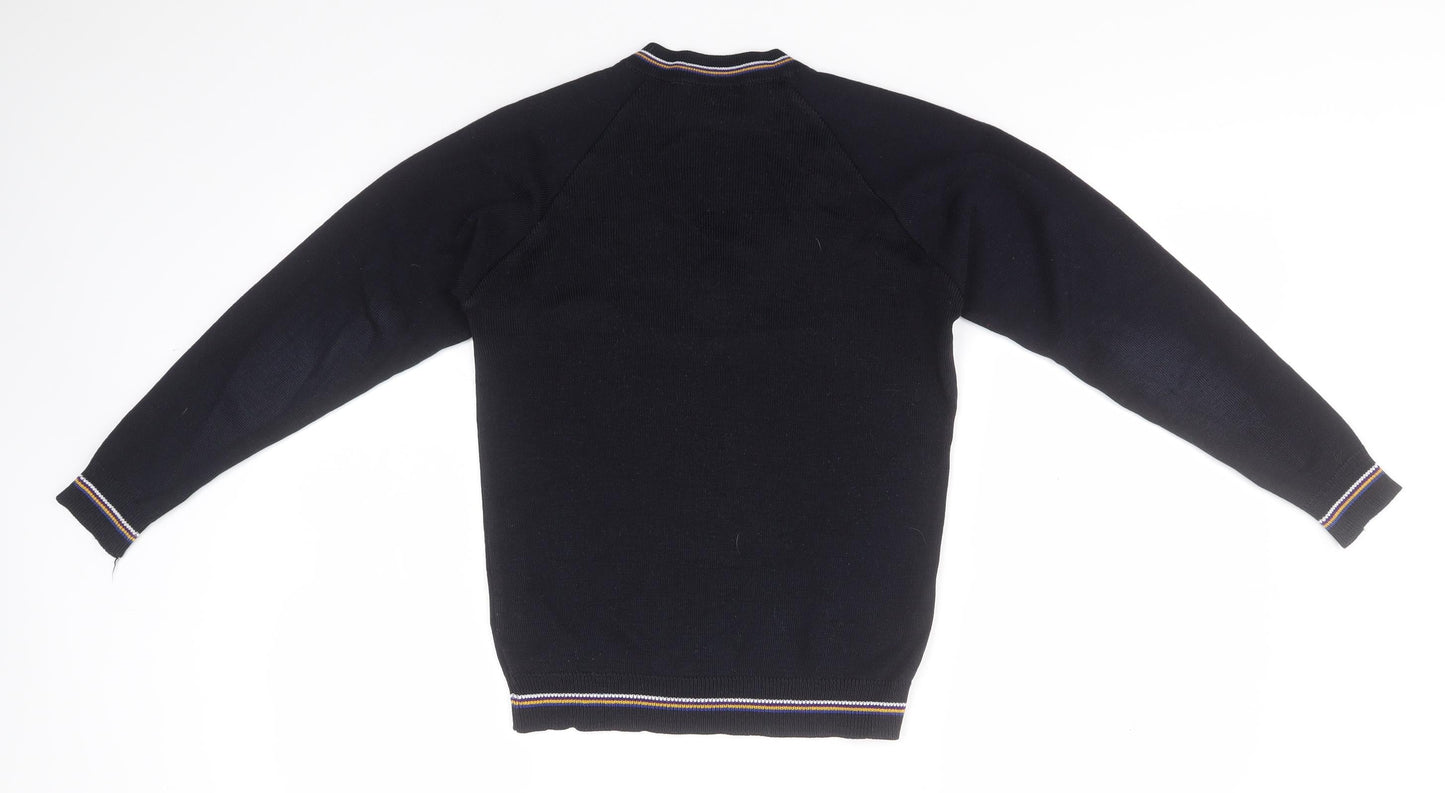 Heritage Boys Black V-Neck  Acrylic Pullover Jumper