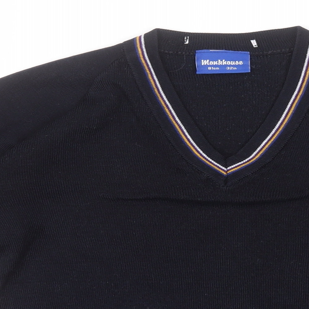 Heritage Boys Black V-Neck  Acrylic Pullover Jumper