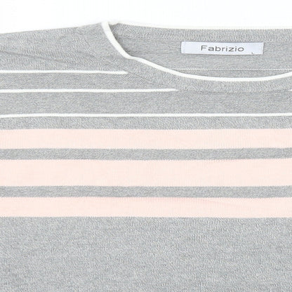 FABRIZIO GIANNI Mens Grey Round Neck  Acrylic Pullover Jumper Size L