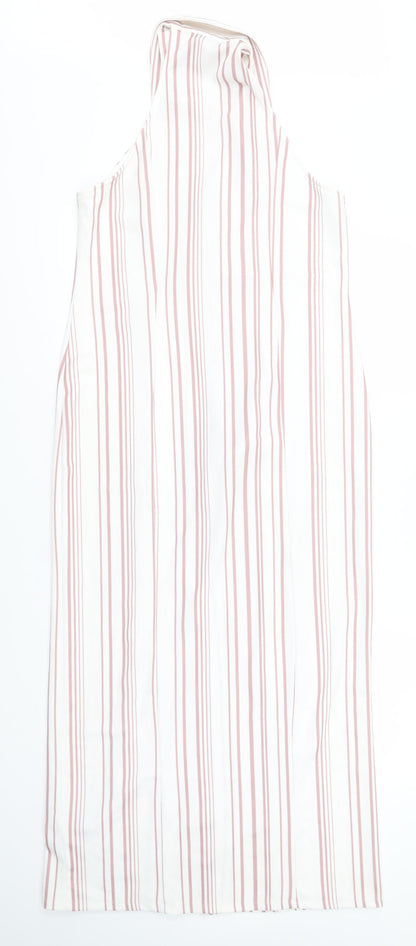 ASOS Womens White Striped Polyester Pencil Dress  Size 12  Collared