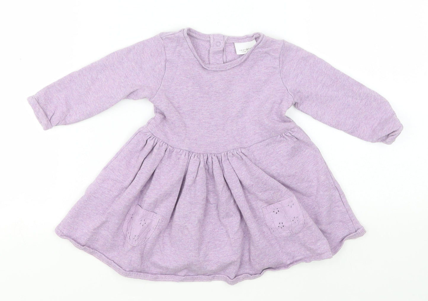 NEXT Girls Blue  Cotton A-Line  Size 6-9 Months  Round Neck