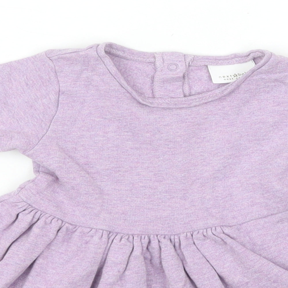 NEXT Girls Blue  Cotton A-Line  Size 6-9 Months  Round Neck