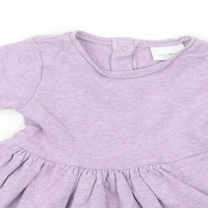 NEXT Girls Blue  Cotton A-Line  Size 6-9 Months  Round Neck