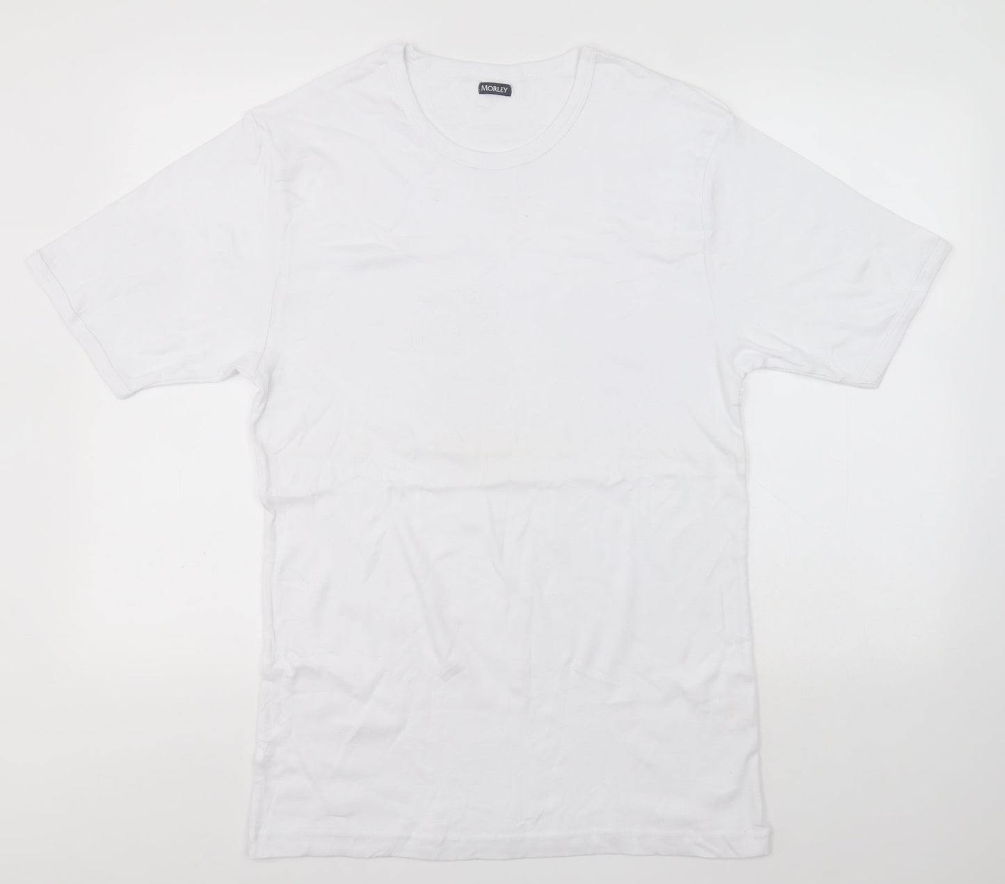 Morley Womens White Round Neck  Cotton Pullover Jumper Size 2XL