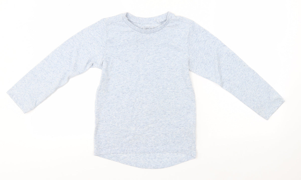 Additional front view of Next girls’ blue polyester basic t-shirt, size 6, years round neck