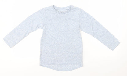 Additional front view of Next girls’ blue polyester basic t-shirt, size 6, years round neck