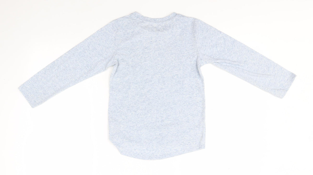 Back view of Next girls’ blue polyester basic t-shirt, size 6, years round neck