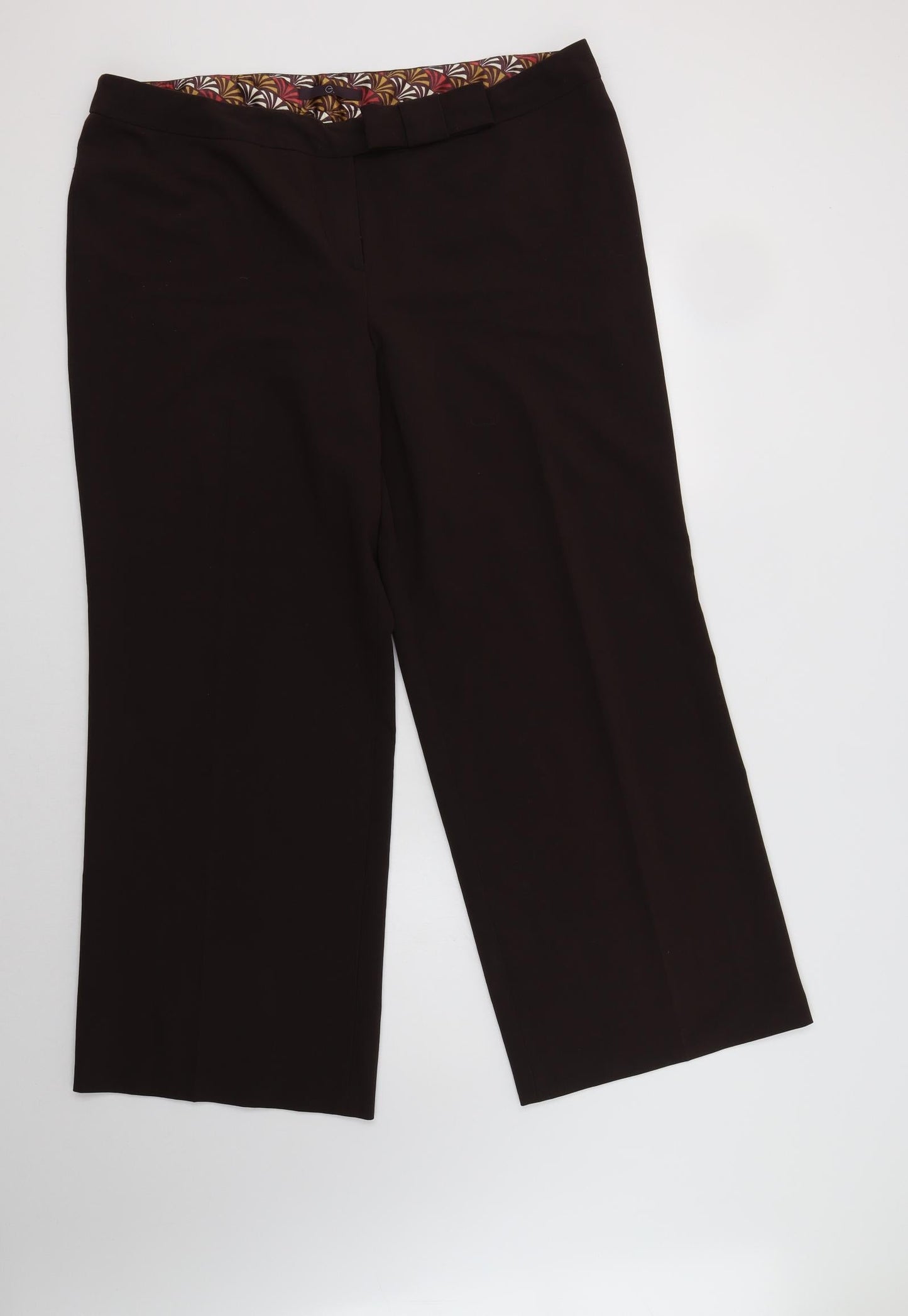 Evans Womens Brown  Polyester Dress Pants Trousers Size 18 L30 in Regular Button