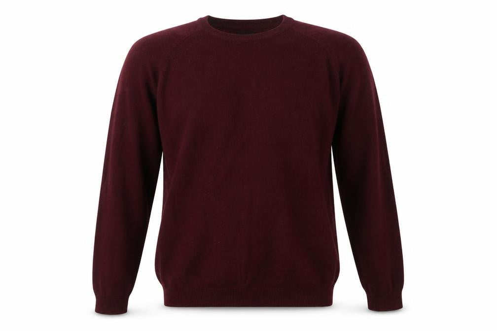 Front view of Burton men’s purple crew neck cotton jumper, size L