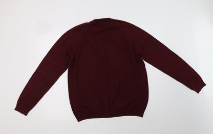 Burton Mens Purple Crew Neck  Cotton Pullover Jumper Size L