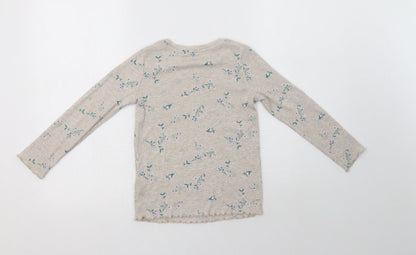 George Girls Beige Floral Cotton Top Pyjama Top Size 5-6 Years