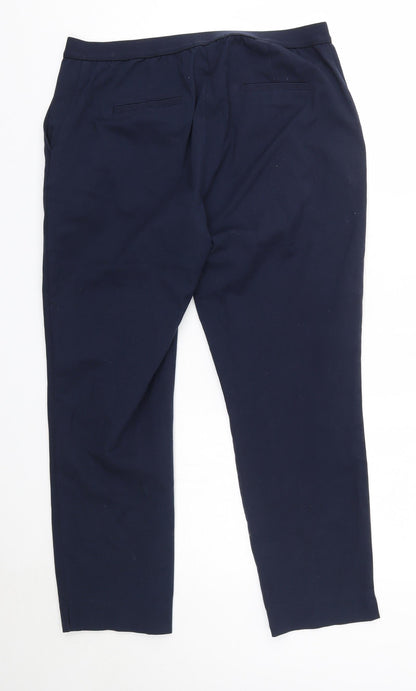 Womens UK Size 14 Dunnes Regular Fit Dress Pants Blue Trousers