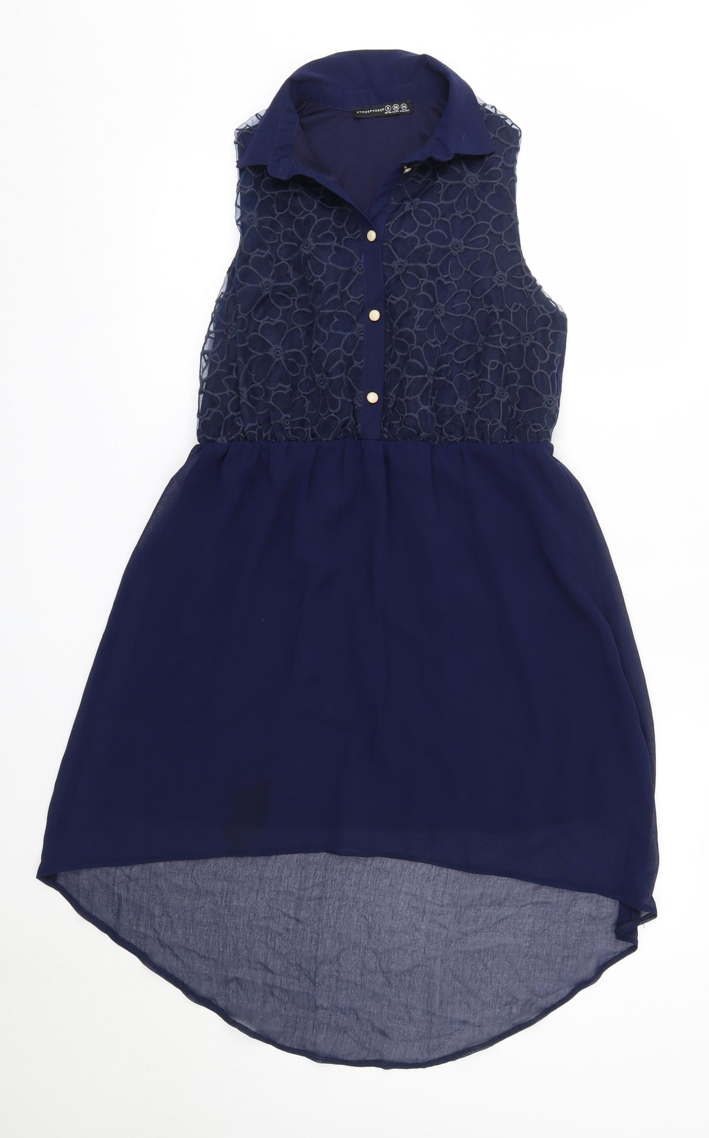 Primark Womens Blue  Polyester Shirt Dress  Size 8  Collared