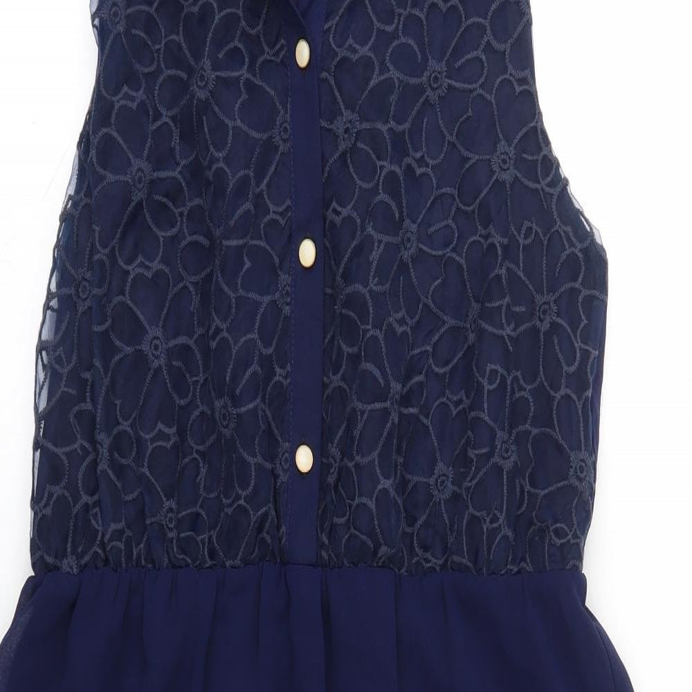 Primark Womens Blue  Polyester Shirt Dress  Size 8  Collared