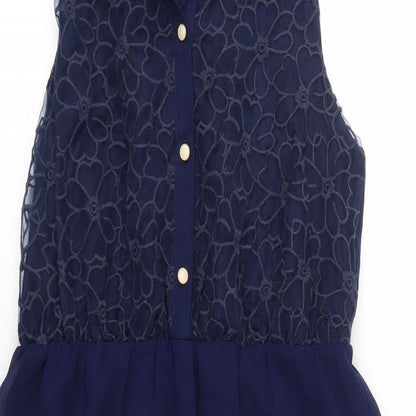 Primark Womens Blue  Polyester Shirt Dress  Size 8  Collared