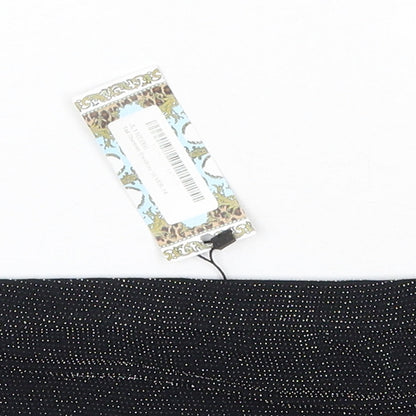 Boohoo Womens Black  Nylon Basic Blouse Size 14 Off the Shoulder - Bandeau