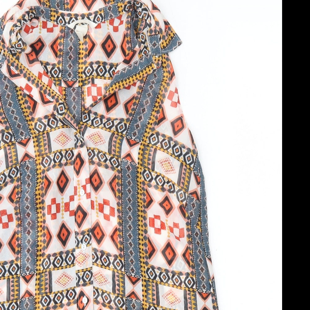 Womens UK Size 4 H&M Multicoloured Basic Blouse