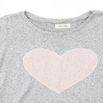 Womens UK Size 10 New Look Grey Pullover Jumper