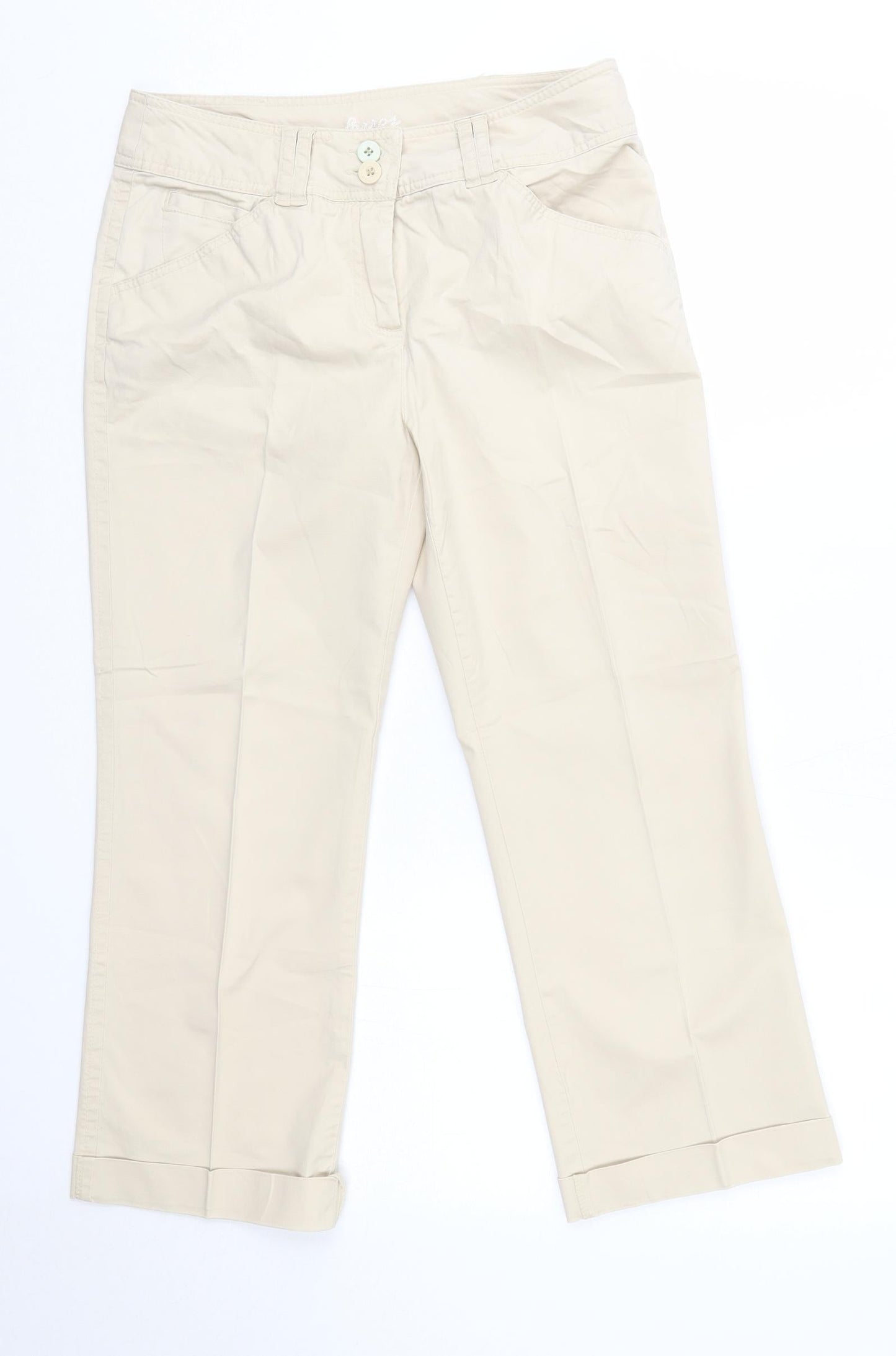 LERROS Womens Beige  Cotton Trousers  Size 12 L24 in Regular