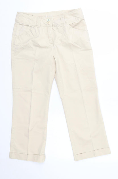 LERROS Womens Beige  Cotton Trousers  Size 12 L24 in Regular