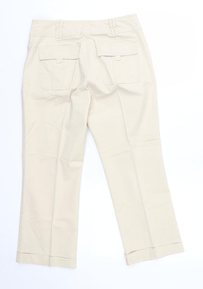 LERROS Womens Beige  Cotton Trousers  Size 12 L24 in Regular