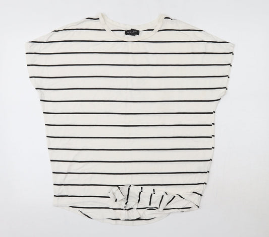 Womens UK Size 10 New Look White Basic Blouse